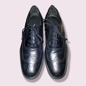 Rockport Macothy Preowned Men's Black Leather  Shoes Size 10.5"